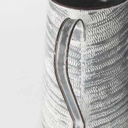 Mercana - Serena II 11.2H Large Gray/White Textured Metal Jug - 68059_CLOSEOUT view 8