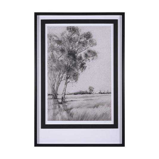 Mercana - Serene View by Mercana Studio a Hand Embellished Textured Framed Art Print Matted under Glass - 15044 view 1