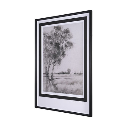 Mercana - Serene View by Mercana Studio a Hand Embellished Textured Framed Art Print Matted under Glass - 15044 view 2