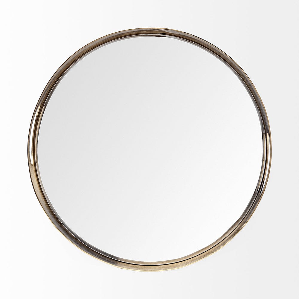 Mercana - Serkis 15L x 15W Gold Metal Mirrored Base Round Tray - 67242 view 5