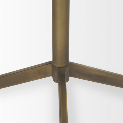 Mercana - Serre Marble Top 3 Prong Gold Metal Base End Table - 70153 view 6