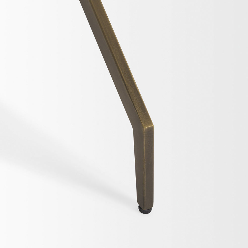 Mercana - Serre Marble Top 3 Prong Gold Metal Base End Table - 70153 view 7