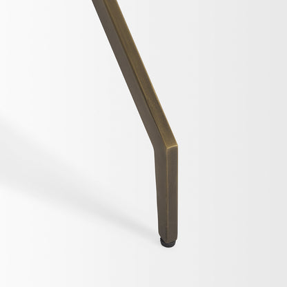 Mercana - Serre Marble Top 3 Prong Gold Metal Base End Table - 70153 view 7