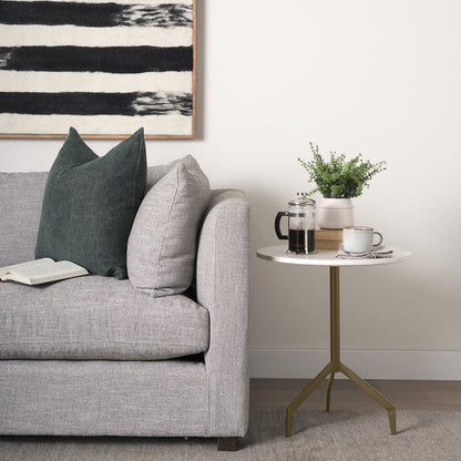 Mercana - Serre Marble Top 3 Prong Gold Metal Base End Table - 70153 view 9