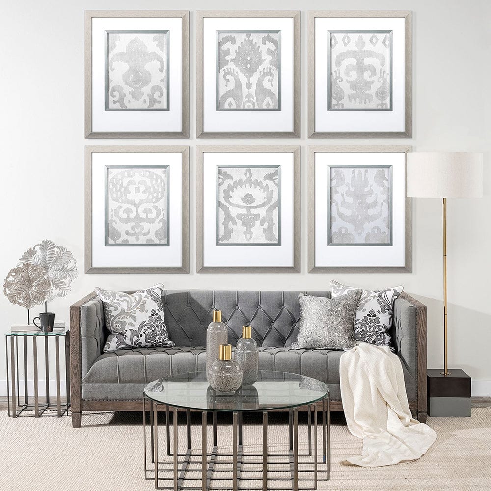 Mercana - Shadow Ikat III by Chariklia Zarris a Hand Embellished Textured Framed Art Print Matted under Glass - 12924 view 6