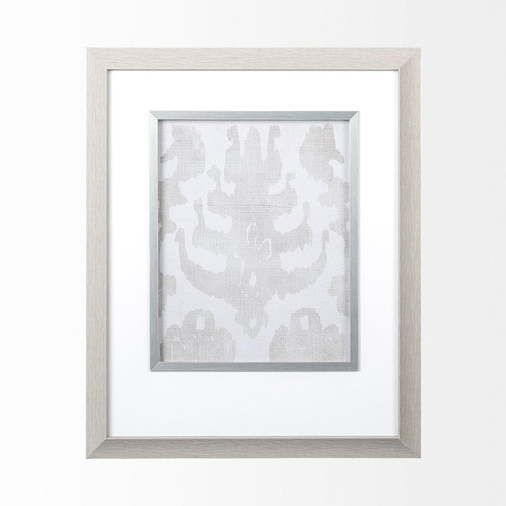 Mercana - Shadow Ikat IV by Chariklia Zarris a Hand Embellished Textured Framed Art Print Matted under Glass - 12925 view 5