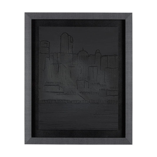 Mercana - Shadow of the City I by Mercana Studio Hand Embellished Textured Framed Art Print Matted under Glass - 14888 view 1