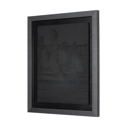 Mercana - Shadow of the City I by Mercana Studio Hand Embellished Textured Framed Art Print Matted under Glass - 14888 view 2