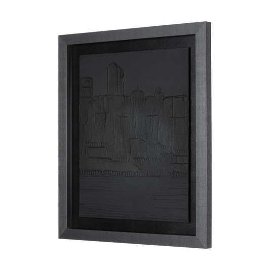 Mercana - Shadow of the City I by Mercana Studio Hand Embellished Textured Framed Art Print Matted under Glass - 14888 view 2