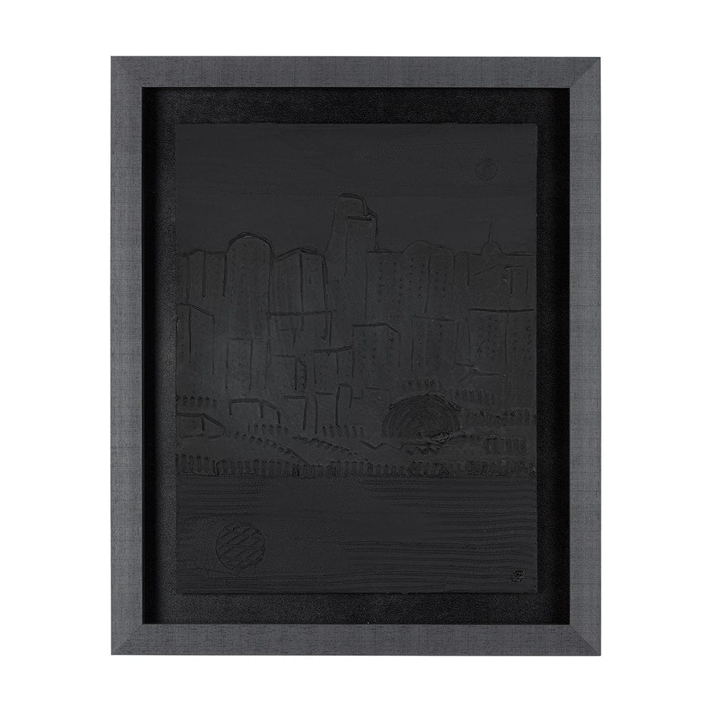 Mercana - Shadow of the City II by Mercana Studio Hand Embellished Textured Framed Art Print Matted under Glas - 14889 view 1