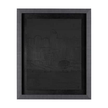 Mercana - Shadow of the City II by Mercana Studio Hand Embellished Textured Framed Art Print Matted under Glas - 14889 view 1