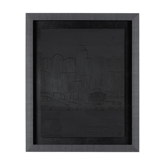 Mercana - Shadow of the City II by Mercana Studio Hand Embellished Textured Framed Art Print Matted under Glas - 14889 view 1