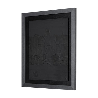 Mercana - Shadow of the City II by Mercana Studio Hand Embellished Textured Framed Art Print Matted under Glas - 14889 view 2