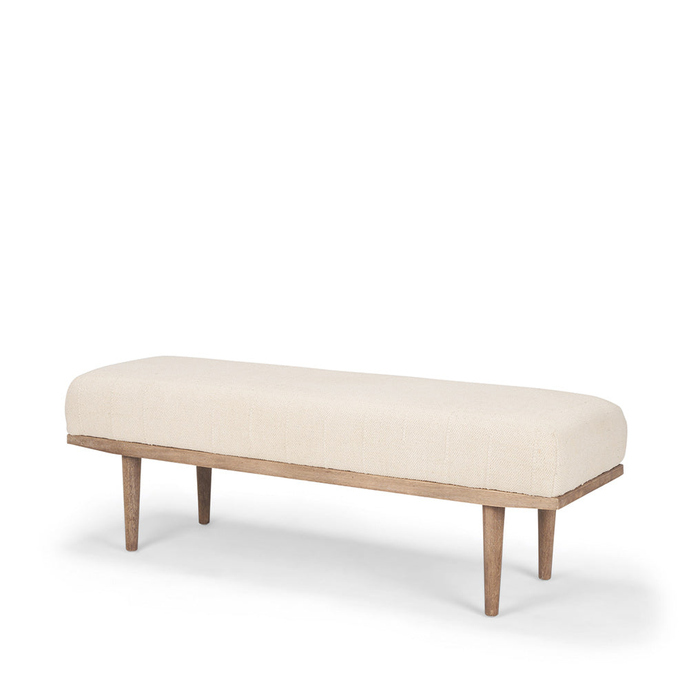 Mercana - Shae Brown Wood w/ Oatmeal Fabric Bench - 70797 view 1