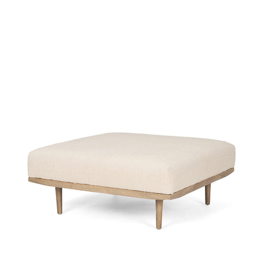 Mercana - Shae Brown Wood w/ Oatmeal Fabric Ottoman - 70795 view 1
