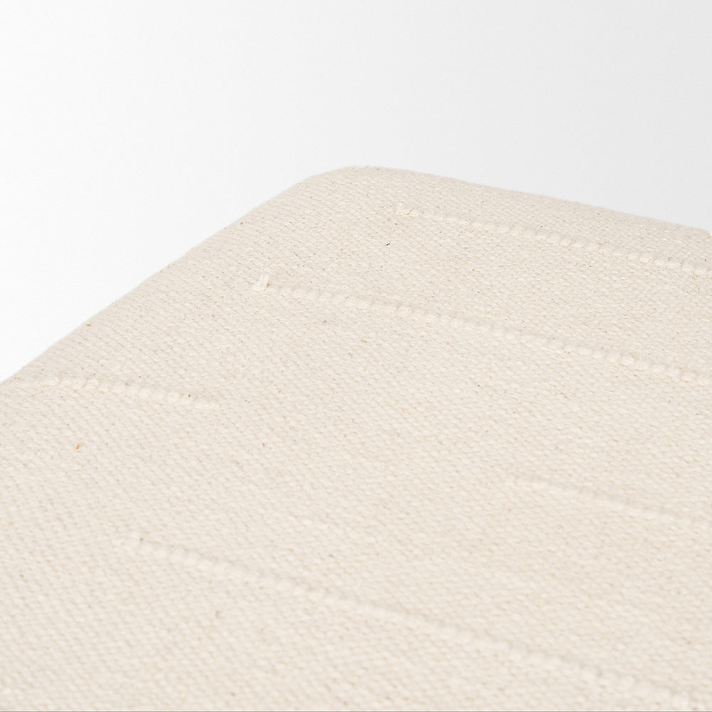 Mercana - Shae Brown Wood w/ Oatmeal Fabric Ottoman - 70795 view 5