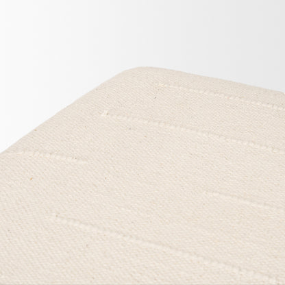 Mercana - Shae Brown Wood w/ Oatmeal Fabric Ottoman - 70795 view 5