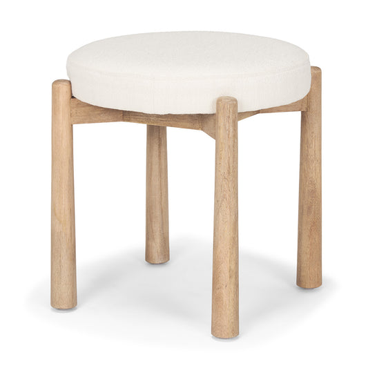 Mercana - Shaiden Brown Wood w/ Cream Fabric Stool - 70796 view 1