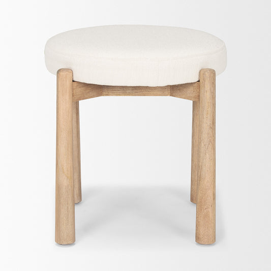 Mercana - Shaiden Brown Wood w/ Cream Fabric Stool - 70796 view 2