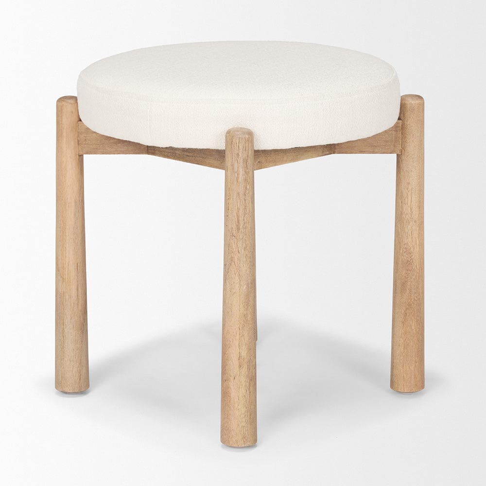 Mercana - Shaiden Brown Wood w/ Cream Fabric Stool - 70796 view 3