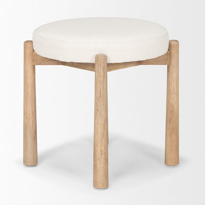 Mercana - Shaiden Brown Wood w/ Cream Fabric Stool - 70796 view 3