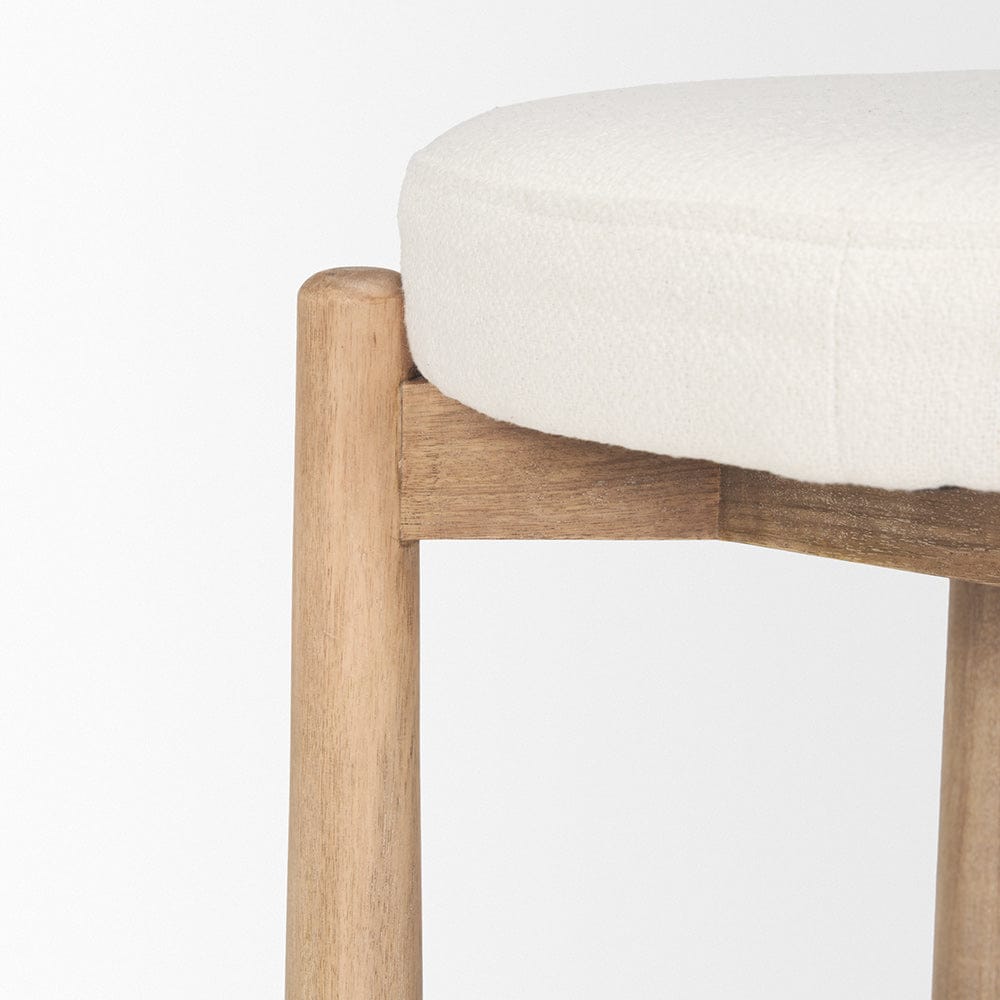 Mercana - Shaiden Brown Wood w/ Cream Fabric Stool - 70796 view 6