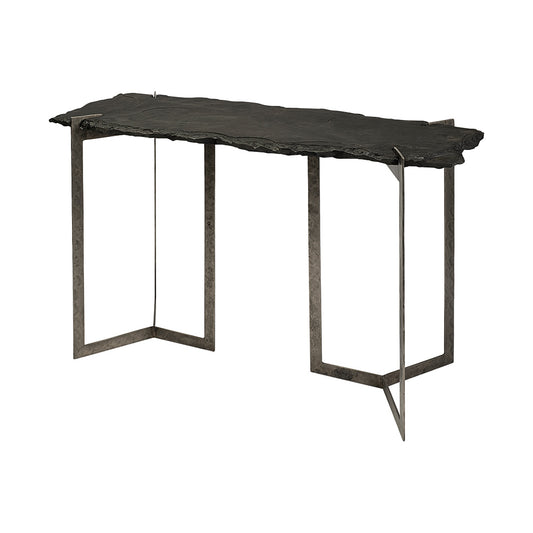 Mercana - Shale III 50L x 20W Black Live-Edge Slate and Iron Console Table - 69050-AB_CLOSEOUT view 1