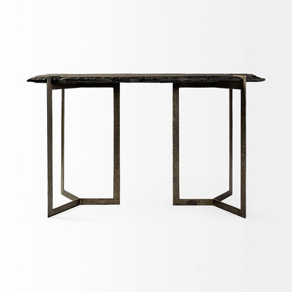 Mercana - Shale III 50L x 20W Black Live-Edge Slate and Iron Console Table - 69050-AB_CLOSEOUT view 4
