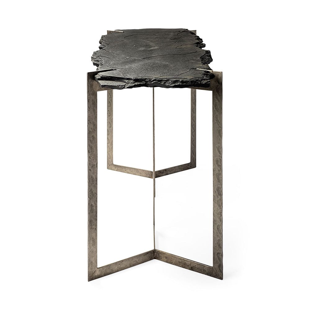 Mercana - Shale III 50L x 20W Black Live-Edge Slate and Iron Console Table - 69050-AB_CLOSEOUT view 5