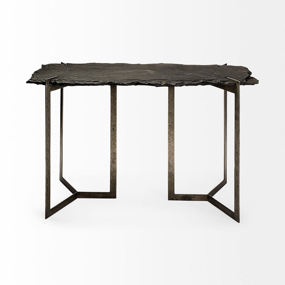 Mercana - Shale III 50L x 20W Black Live-Edge Slate and Iron Console Table - 69050-AB_CLOSEOUT view 6