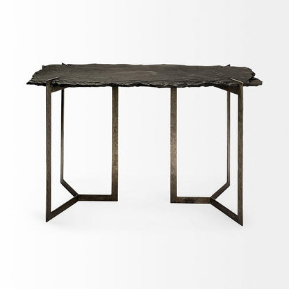 Mercana - Shale III 50L x 20W Black Live-Edge Slate and Iron Console Table - 69050-AB_CLOSEOUT view 6