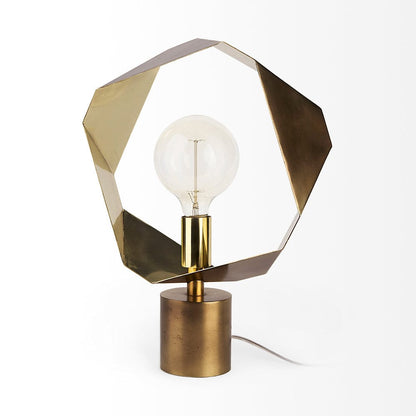 Mercana - Shamir 15L x 15W Gold Geometric Metal Table Lamp - 68773 view 2