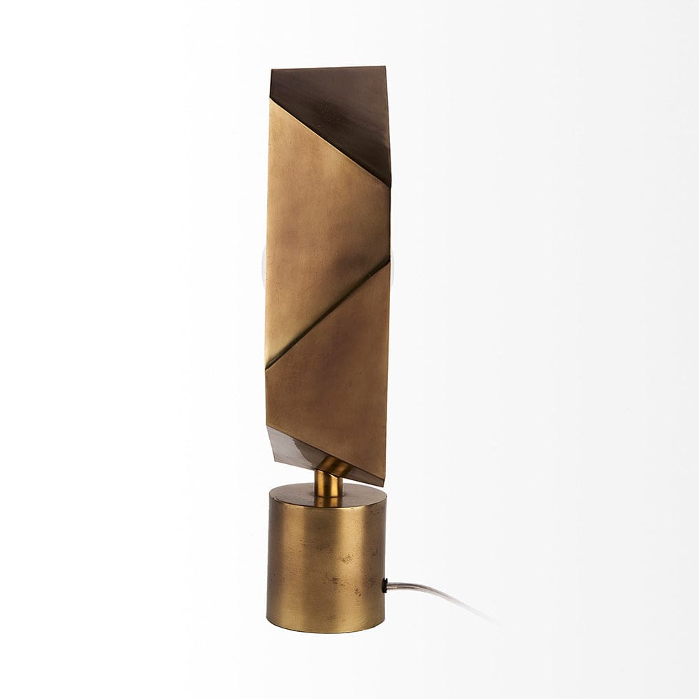 Mercana - Shamir 15L x 15W Gold Geometric Metal Table Lamp - 68773 view 3