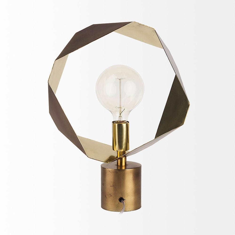 Mercana - Shamir 15L x 15W Gold Geometric Metal Table Lamp - 68773 view 4