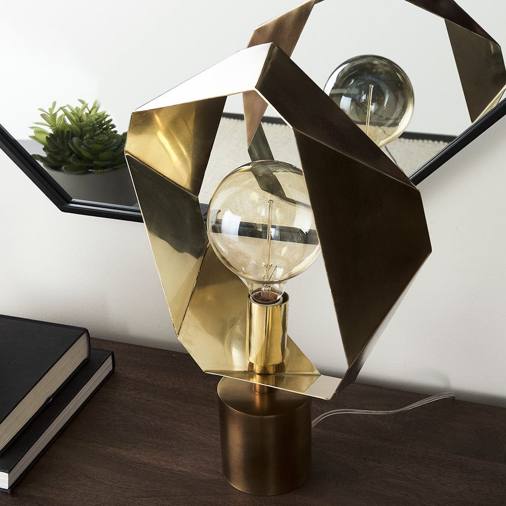 Mercana - Shamir 15L x 15W Gold Geometric Metal Table Lamp - 68773 view 10