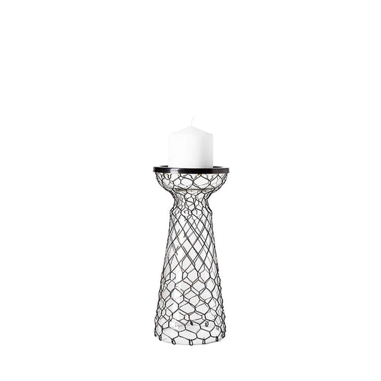 Mercana - Shandra I Small Glass w/Metal Wire Snakeskin Pattern Table Candle Holder - 68156_CLOSEOUT view 1