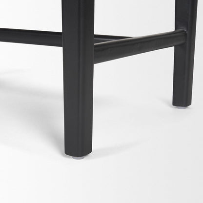 Mercana - Shane Black Wood w/ Woven Black Leather Bench - 70801 view 8