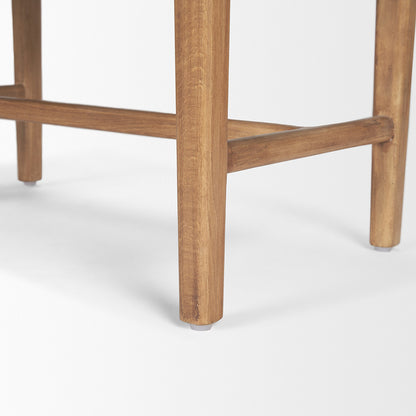 Mercana - Shane Brown Wood w/ Woven Brown Leather Bench - 70800 view 8