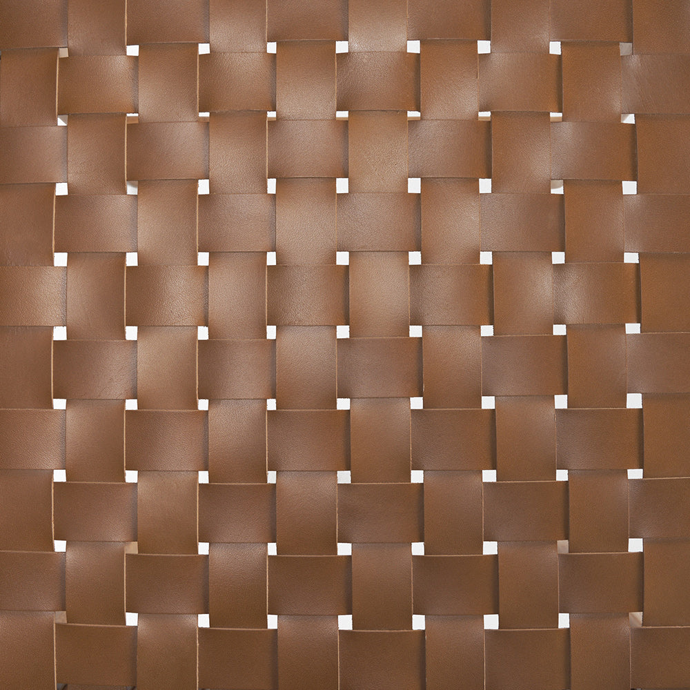 Mercana - Shane Brown Wood w/ Woven Brown Leather Bench - 70800 view 9