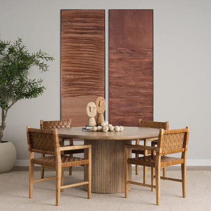 Mercana - Shane Brown Wood w/ Woven Brown Leather Dining Armchair - 70799 view 11