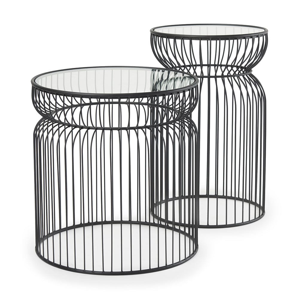 Mercana - Shani Round, Black Metal w/ Glass, Accent Tables (Set of 2) - 70089 view 1