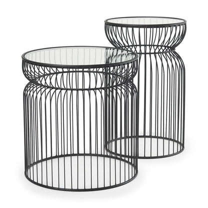 Mercana - Shani Round, Black Metal w/ Glass, Accent Tables (Set of 2) - 70089 view 1