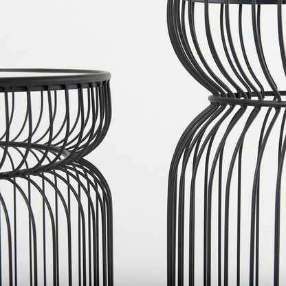 Mercana - Shani Round, Black Metal w/ Glass, Accent Tables (Set of 2) - 70089 view 4