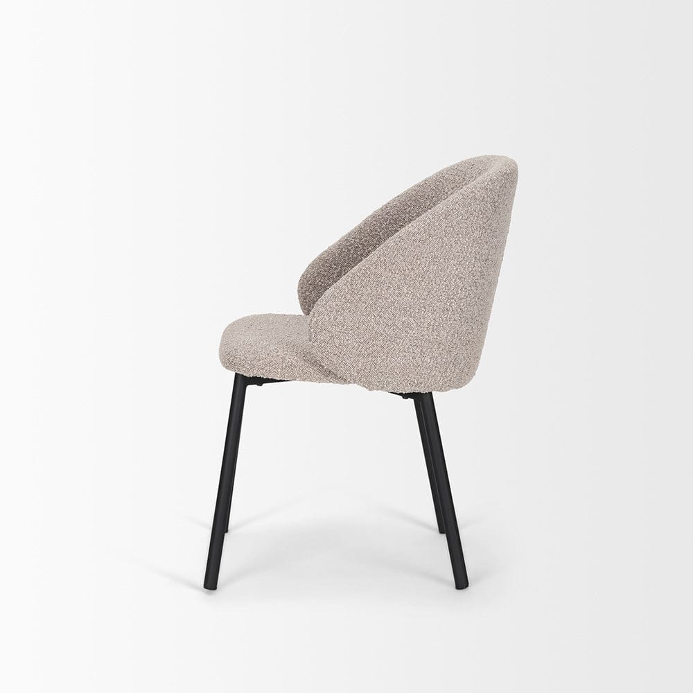 Mercana - Shannon Dining Chair w/ Taupe Boucle Fabric & Matte Black Metal (Set of 2) - 70256 view 3