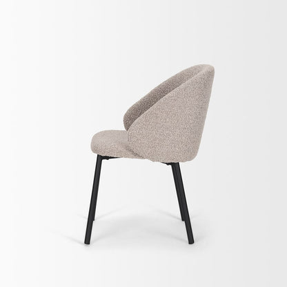 Mercana - Shannon Dining Chair w/ Taupe Boucle Fabric & Matte Black Metal (Set of 2) - 70256 view 3