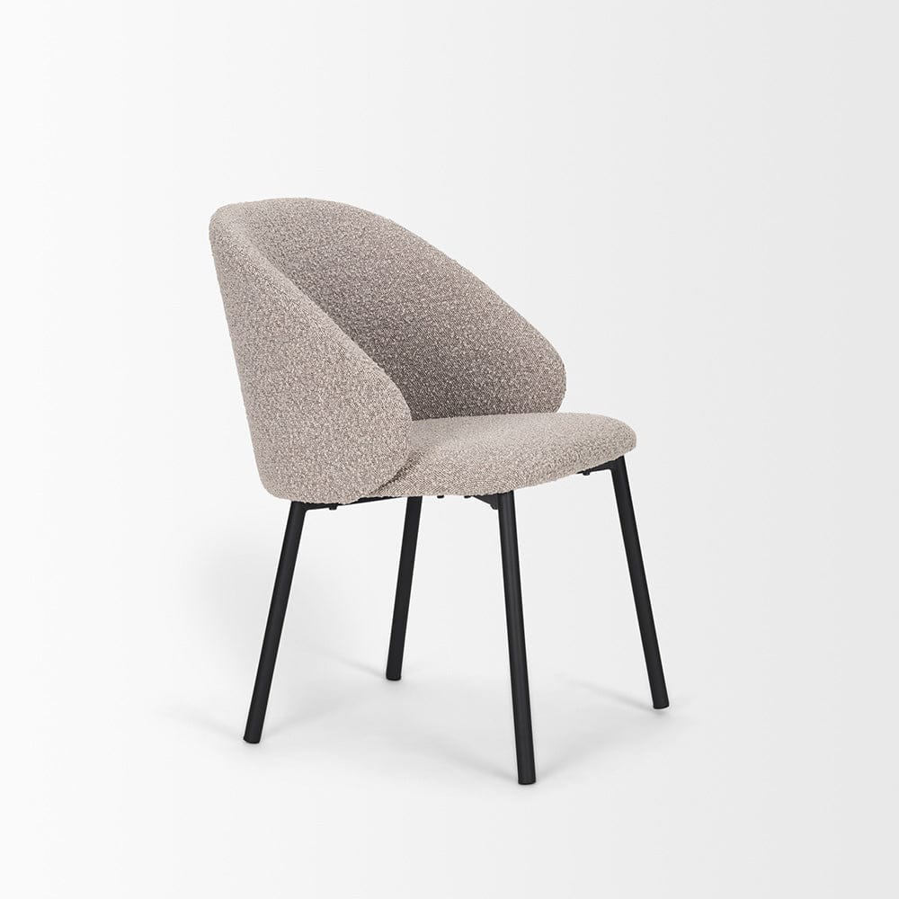 Mercana - Shannon Dining Chair w/ Taupe Boucle Fabric & Matte Black Metal (Set of 2) - 70256 view 6