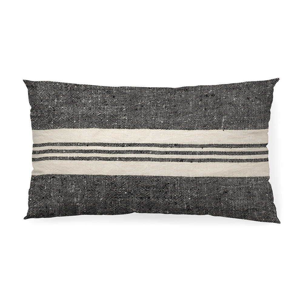 Mercana - Sharon 14 x 26 Black With Stripes Decorative Pillow Cover - 68879 view 1