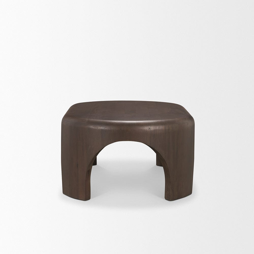 Mercana - Shima Oval Dark Brown Wood w/ Arched Legs Coffee Table - 70831 view 3