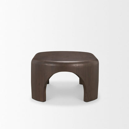 Mercana - Shima Oval Dark Brown Wood w/ Arched Legs Coffee Table - 70831 view 3