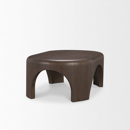 Mercana - Shima Oval Dark Brown Wood w/ Arched Legs Coffee Table - 70831 view 4